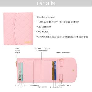 Hongbo Best Mini <span class=keywords><strong>portefeuille</strong></span> de cartes multifonctionnel portable en cuir matelassé galet 10 couleurs pour clé, argent comptant, argent comme cadeau de Noël/école - Product Image 5