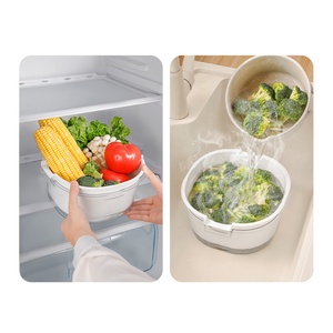 Transparent Multilayer <b>Plastic</b> PET Drain Basket Thickened Household Vegetable and Food Washing Basket - Product Image 3