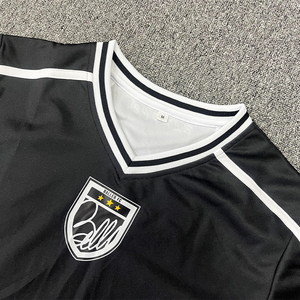 Customized <b>Club</b> Black Football Jersey Sublimated Logo Design Street Retro Football Shirt - Product Image 4
