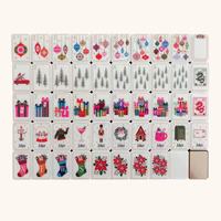 Jeu de Mahjong Américain de Luxe à Temps de Fête, Tuiles Dorées Motif Casse-Noisette, Thème Noël, Cadeau de Noël pour les Joueurs Américains