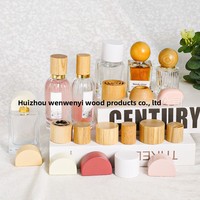 Tapa de Bambú de Madera Maciza Sin Laca para Botellas de Perfume, Aceites Esenciales y Aromaterapia, Modelo WZ-XS, Capacidad de 50 ml, Venta al Por Mayor