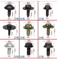 Iron Steel Metric Car Screws Fender Engine Guard Bumper Fixing Special Clips Self-Tapping Screws Fine Thread Black Oxide Finish