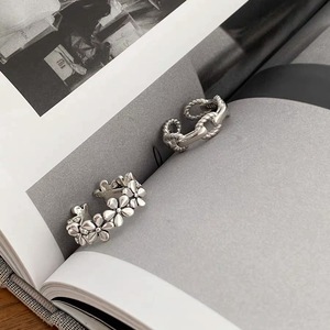 S925 Sterling <b>Silver</b> Floral Hollow Chain Open <b>Ring</b> Unisex Index Finger <b>Ring</b> Everyday Wear - Product Image 5