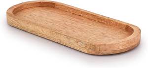 Ensemble de 3 plateaux ovales en bois Mango, planches de service parfaites pour la présentation des aliments/du barbecue, pour servir du fromage, des sushis, des collations de fête et plus encore. - Product Image 4