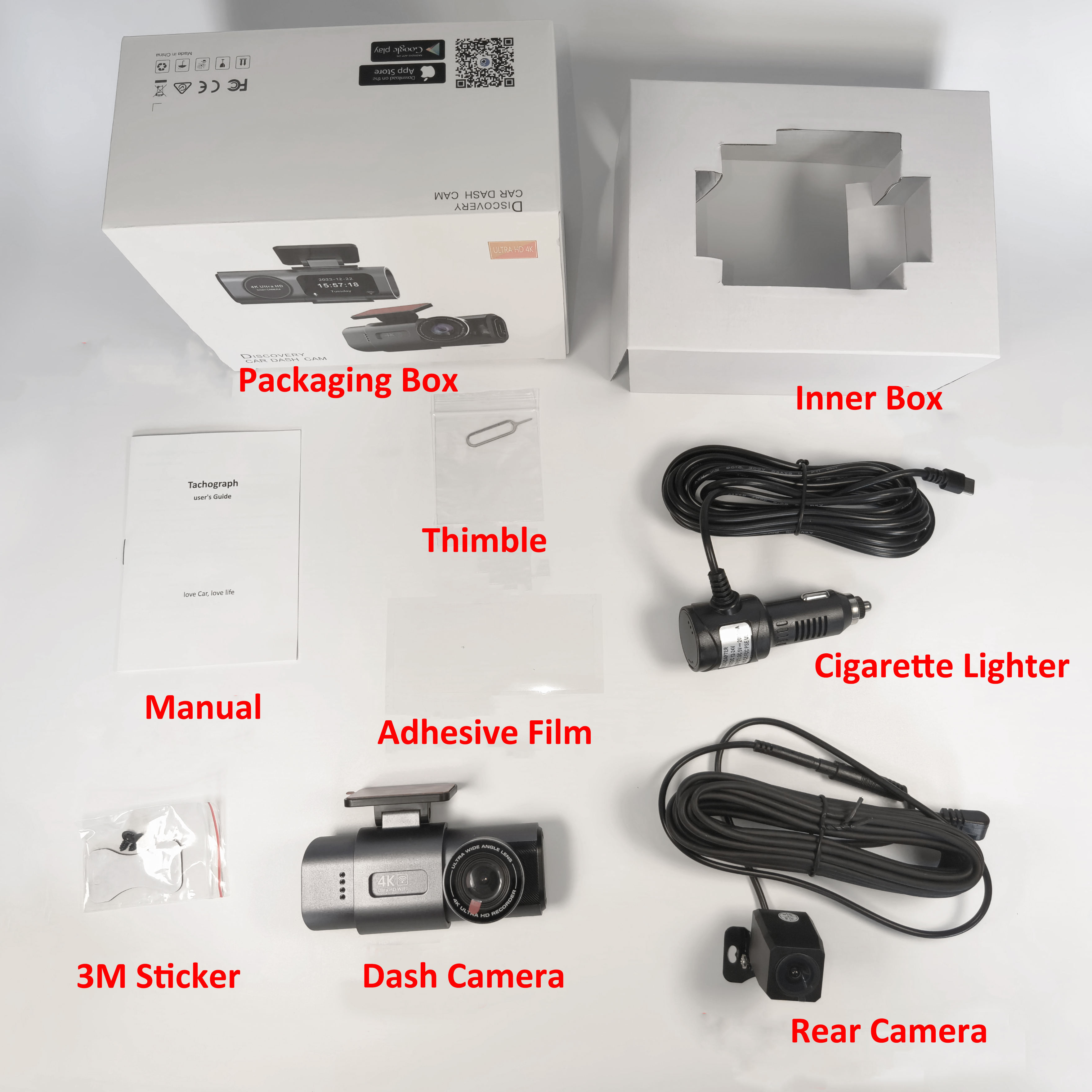 Frontal 4K + Trasera 1080P (excl.tarjeta TF