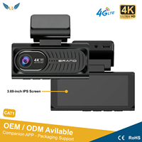 Cámara para Coche VIEVGUARB T19 con Doble Lente, Visión Nocturna, Sensor G, Monitor de Estacionamiento, Grabación en Bucle, Control por Aplicación, 4K, WiFi, GPS, Pantalla IPS, 4G LTE
