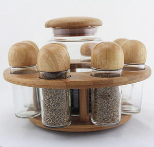 Juego de Estantes para Especias de Bambú con Frascos de Almacenamiento - Product Image 6