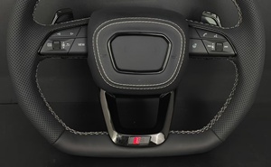 <span class=keywords><strong>Volant</strong></span> de direction personnalisé en cuir perforé noir, plat, avec logo <span class=keywords><strong>S</strong></span>, boutons multifonctions, <span class=keywords><strong>Audi</strong></span> <span class=keywords><strong>S</strong></span> <span class=keywords><strong>Line</strong></span> A/Q/<span class=keywords><strong>S</strong></span>/RS Series RS3 Q5 - Product Image 4