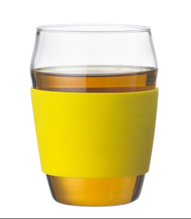 Double Wall Glass Tumbler Insulated Tea Coffee Mug & Lid, Hand Blown Glass 450ml/600ml
