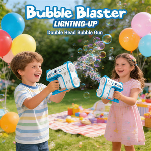 Pistolet à bulles électrique automatique à double tête avec lumière et musique, jouet souffleur de bulles pour enfants, idéal pour les fêtes en plein air, les jeux d'été et les cadeaux - Product Image 4