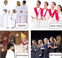 Robes de chœur unisexes mates pour l'église, baptême, célébrant, confirmation, costume de remise de diplôme, robe de pasteur, robe de juge