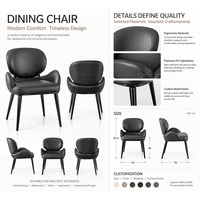 Chaise de salle à manger moderne en cuir PU avec accoudoirs et pieds en acier carbone pour restaurant, hôtel, maison - Vente en gros - Usine de meubles