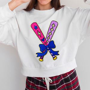 New Hot Iron on Embroidered Large Size Chenille Bow Tie <b>Baseball</b> <b>Bat</b> Patch for T-shirt Hoodies Hat Bag Decoration - Product Image 3