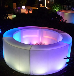 Tavolo da Bar Curvo a LED Portatile per Noleggio, Arredamento Illuminato per Nightclub, Bancone Bar Circolare Leggero e Luminoso - Product Image 4