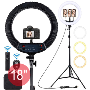 Aro de Luz <span class=keywords><strong>Kalio</strong></span> de 18 Pulgadas con Trípode y Ajuste de 180 Grados para YouTube y TikTok - Product Image 1