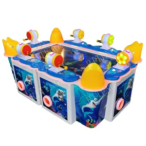 Hot Sale Kids Indoor 6 Spelers Fish Games Muntautomaat Arcade Video Vissen Loterij Game Machine Te Koop