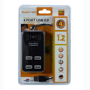 4 Port <b>USB</b> 2.0 Hi-Speed <b>Hub</b> With Power Switch And 1.2m Cable For Desktop Use - Product Image 3