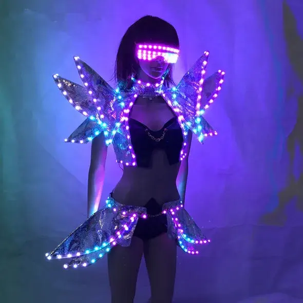 Fiesta LED Colorido Robot Traje Bar Discoteca Luminoso Rendimiento Traje de baile Iluminación LED Traje de baile