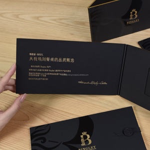 Porte-cartes de visite de luxe personnalisé en carton avec impression offset, finition dorée, logo sur le bord, aimant et impression « Merci » - Product Image 3