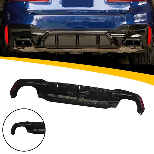 Auto Accessories Plastic Carbon Fiber Look Rear Lip No Lamp Rear Diffuser Lip for BMW G30 G31 G38 2017 2018 2019 2020 2021 2022