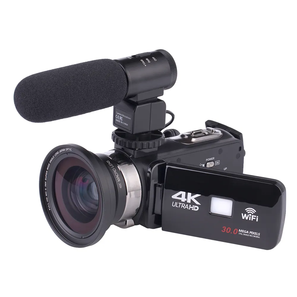 Video Camera Camcorder with Microphone 4K Full HD Vlogging Camera 48MP Digital Zoom Camera Camcorder