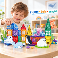 Tuiles magnétiques 3,75 cm, mini-ensemble de voyage, boîte en métal, blocs de construction magnétiques, jouet éducatif portable pour les tout-petits, les enfants, les garçons et les filles