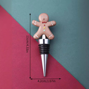 Gingerbread Man Wine Stopper Resin Christmas Holiday Bottle <b>Seal</b> Plug For Wine Preservation And Sealing - Product Image 3