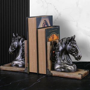 Esculturas Decorativas para el Hogar, Adorno de Resina con Forma de Animal, <span class=keywords><strong>Sujetalibros</strong></span> con Cabeza de Caballo para Estudio, Sala de Estar, Librería, Decoración de Oficina - Product Image 4