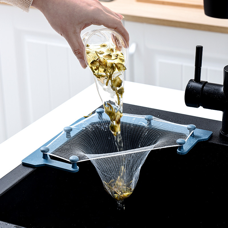 Портативная сливная корзина, кухонный фильтр, треугольное ситечко, фильтр, порт, сливная сетка, одноразовая сумка для кухонной раковины с подставкой
