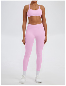 Ensembles de vêtements de sport pour femmes de haute qualité, soutien-gorge sans couture, dos en V, short taille basse ajusté, pour la gym, la course, le yoga, l'entraînement et le fitness - Product Image 4