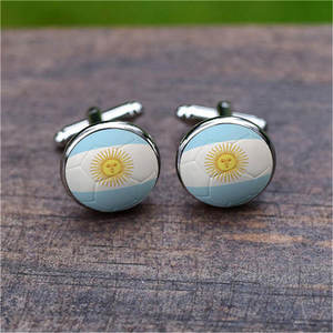 メンズアースファッションフレンチシャツボタンカフリンクスワールドカップ宝石アクセサリー卸売ファッションカフスリンクス & ネクタイクリップ - Product Image 1