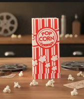 Sacs d'emballage pour pop-corn 1 oz, pochettes en papier personnalisées imprimées en gros pour machines distributrices de concession de cinéma