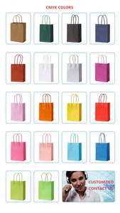 Sacs en papier jetables imprimés en flexographie, écologiques, fabriqués à partir de matériaux recyclés, pour le café, les cadeaux, les boissons, l'artisanat, l'emballage alimentaire, les vêtements - Product Image 3