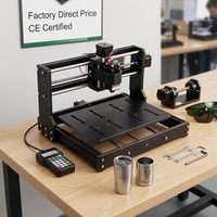 Máquina de Grabado Láser CNC 3020 Pro de Escritorio, 3 Ejes, Mini, CO2, DXF, Alta Precisión, Refrigerada por Aire, para Tazas Escolares y Bolígrafos de Aluminio