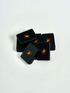 Tuiles de <span class=keywords><strong>Mahjong</strong></span> pour Fête d'Halloween Horreur, Numéros Rouges, Motif Fantôme <span class=keywords><strong>Blanc</strong></span>, Acrylique <span class=keywords><strong>Noir</strong></span> Brillant, Idéal Cadeau de Fêtes - Product Image 3
