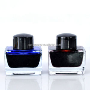 15ml 25ml 30ml 50ml stylo à <span class=keywords><strong>eau</strong></span> en verre vide pot d'encre bouteille de stockage en verre transparent avec couvercle à vis en plastique - Product Image 2