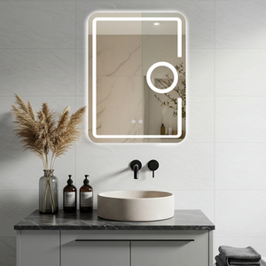 Grand <span class=keywords><strong>miroir</strong></span> blanc pour salle <span class=keywords><strong>de</strong></span> bain, double interrupteur tactile, LED décoratif, grand <span class=keywords><strong>miroir</strong></span> avec LED - Product Image 2