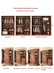 Armoire Moderne en Bois, Grand Rangement pour Chambre à Coucher avec Petite Porte Coulissante - Product Image 2