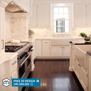 Armoires de cuisine modernes en MDF et acrylique blanc George Group avec évier et tiroirs coulissants pour le <span class=keywords><strong>marché</strong></span> américain - Product Image 3