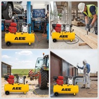 Compresseur d'air industriel portable de 100 litres, type V 2051, avec pompe mobile, moteur diesel/essence