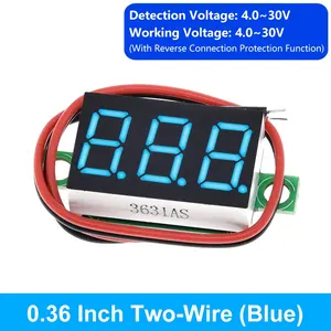 0,36 дюймов 2/3 провод 0,36 ''DC 4,5-30 В 3-значный дисплей Вольтметр мини светодиодная цифровая панель Измеритель Напряжения инструмент красный/синий/Gree