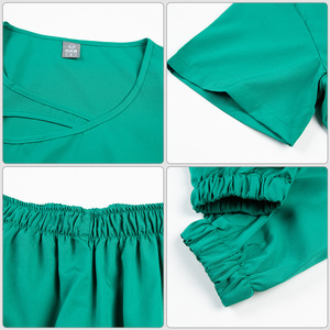 Women's Medical <b>Scrub</b> Set Moisture Wicking Knitted Split Uniform Hospital Work Clothes S-XXL - Product Image 2