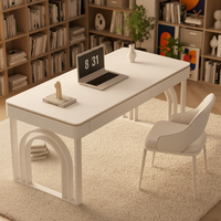 Bureau d'ordinateur blanc crème de qualité export DESIN, cadre métallique écologique, moderne et simple pour bureau à domicile, en gros, origine Chine