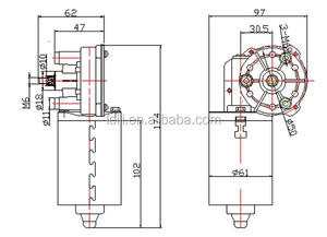 Leili ZD2530 12v 24v 50W מסחרי רכב אוטובוס שמשות DC מגב מנוע - Product Image 3