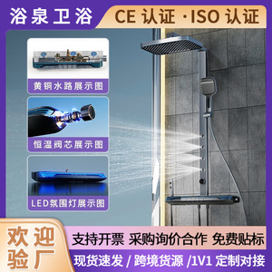 Complete Set White All Copper Four Function Waist Spray Shower Set Rectangle Top Spray Corrosion Prevention - Product Image 5
