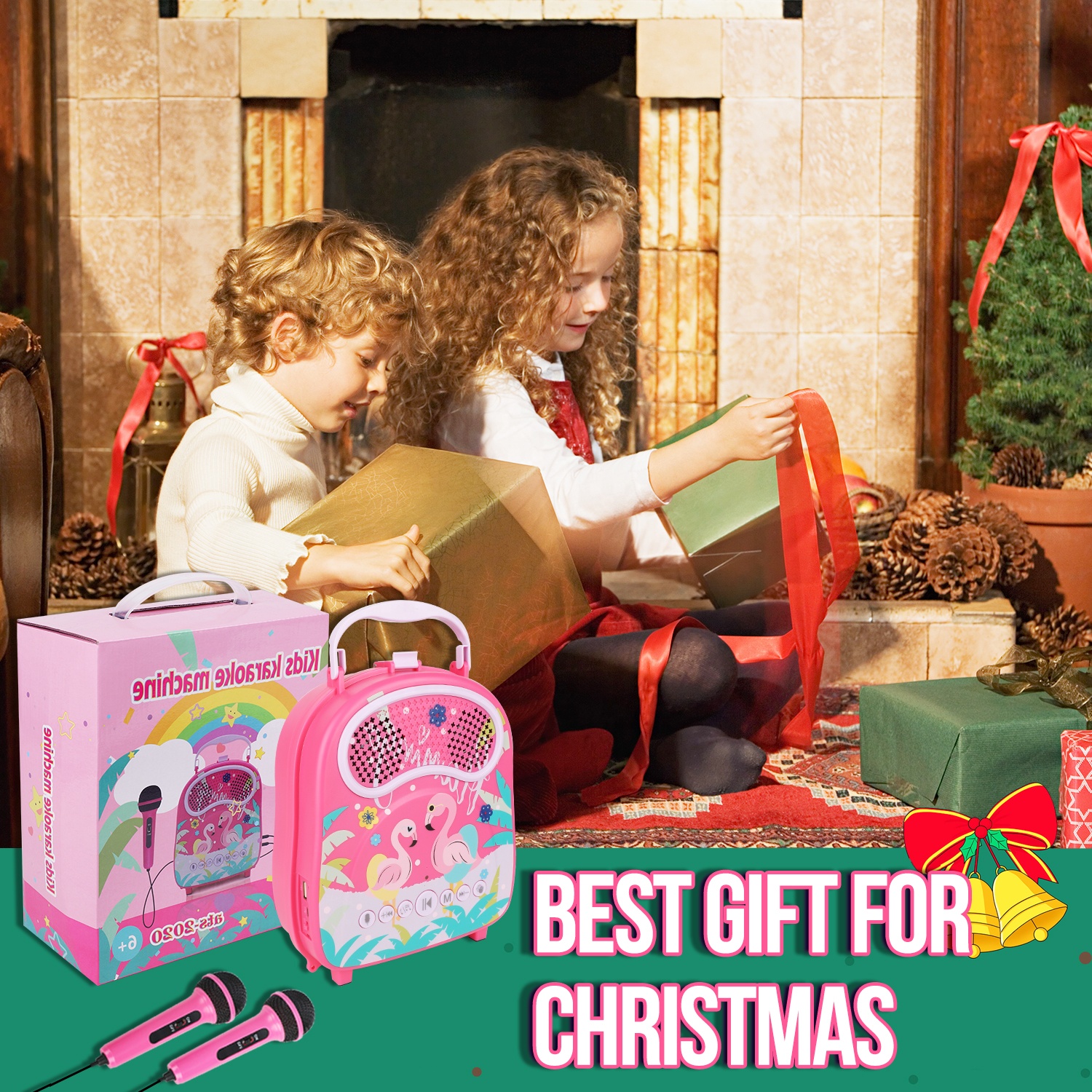 factory wholes sell musical instruments karaoke machine kids sets family karaoke ktv speaker bt wireless with double microphones