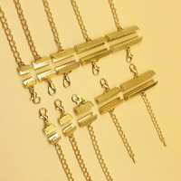 Fermoirs à cordon en cuir avec chaînes et fermoirs mousquetons pour bracelets, accessoires de fabrication de bijoux DIY