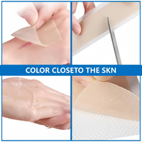 Patch adhésif réutilisable couleur chair pour soins des plaies, brûlures et interventions chirurgicales, 1,57 x 3,93 pouces, feuilles de silicone de qualité médicale pour cicatrices