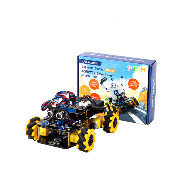 Robotlinking ESP32 CAM ACEBOTT 4WD Mecanum Wheel Camera WiFi STEM STEAM Programming Smart Robot Car kit for ESP32 Arduino