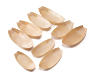 5 inch wegwerp populierenhouten bootvormig bordje, voordelig budget dienblad voor snacks, fruit, desserts, geschikt voor feesten, catering en restaurants